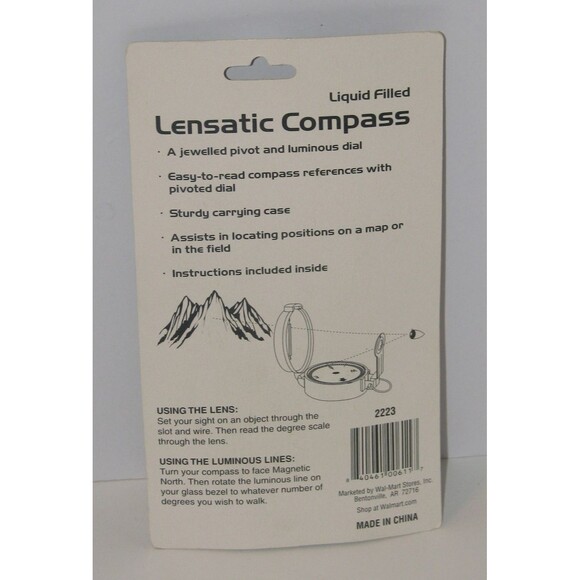 Ozark Trail Lenastic Compass liquid Filled with Luminous Dial NEW - Picture 3 of 3